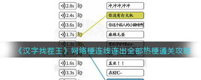 《汉字找茬王》网络梗连线连出全部热梗通关攻略