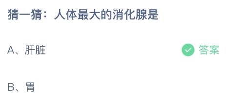 人体最大的消化腺是哪个器官？蚂蚁庄园今日答案最新11.12