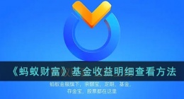 蚂蚁财富怎么看收益明细(蚂蚁财富基金收益明细查看方法)