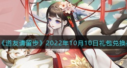 道友请留步礼包码2022年10月10日(兑换码在哪里输入最新2022)
