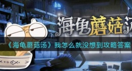 海龟蘑菇汤我怎么就没想到怎么过(海龟蘑菇汤我怎么就没想到攻略答案)