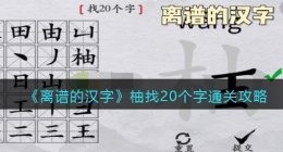 离谱的汉字柚找20个字怎么过关(通关攻略答案抖音)