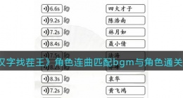 汉字找茬王角色连曲匹配bgm与角色怎么过关(汉字找茬王通关攻略答案)