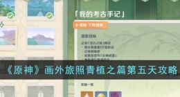 原神画外旅照青植之篇攻略 原神画外旅照青植之篇第五天攻略